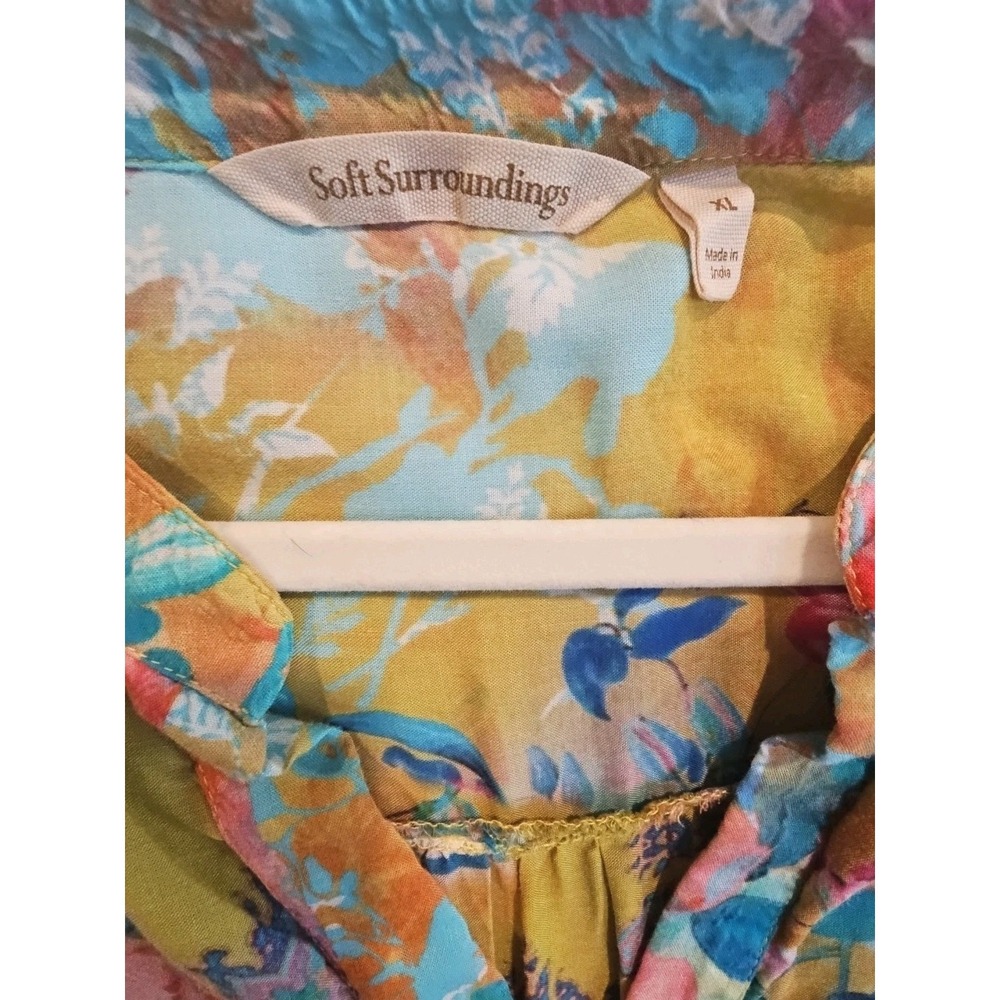 Soft Surroundings Colorful Boho Modal Tunic Lagen Abstract Floral Print #682 - Picture 8 of 12